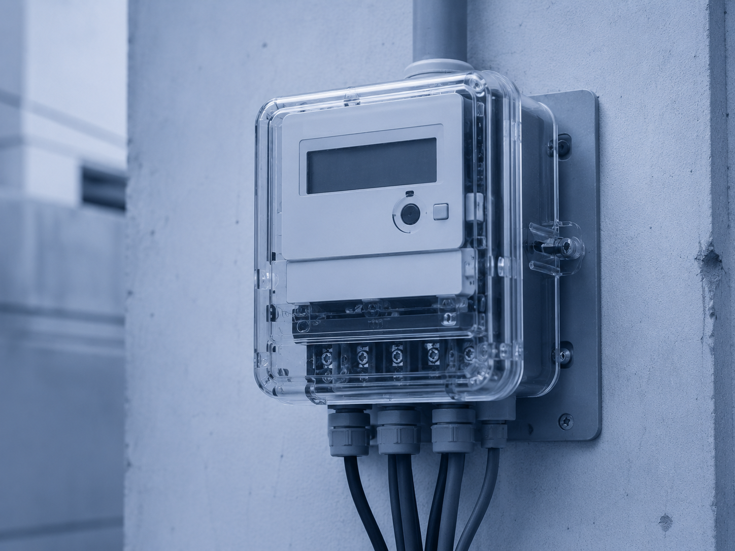 Net meter installed and ready for grid connection